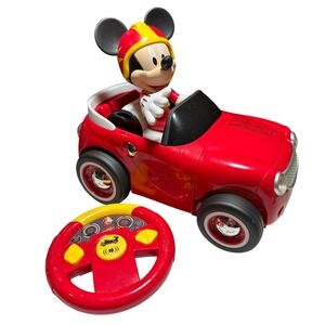 Disney Mickey Transforming Roadster RC Car Kids Red Remote Control Toy Tested